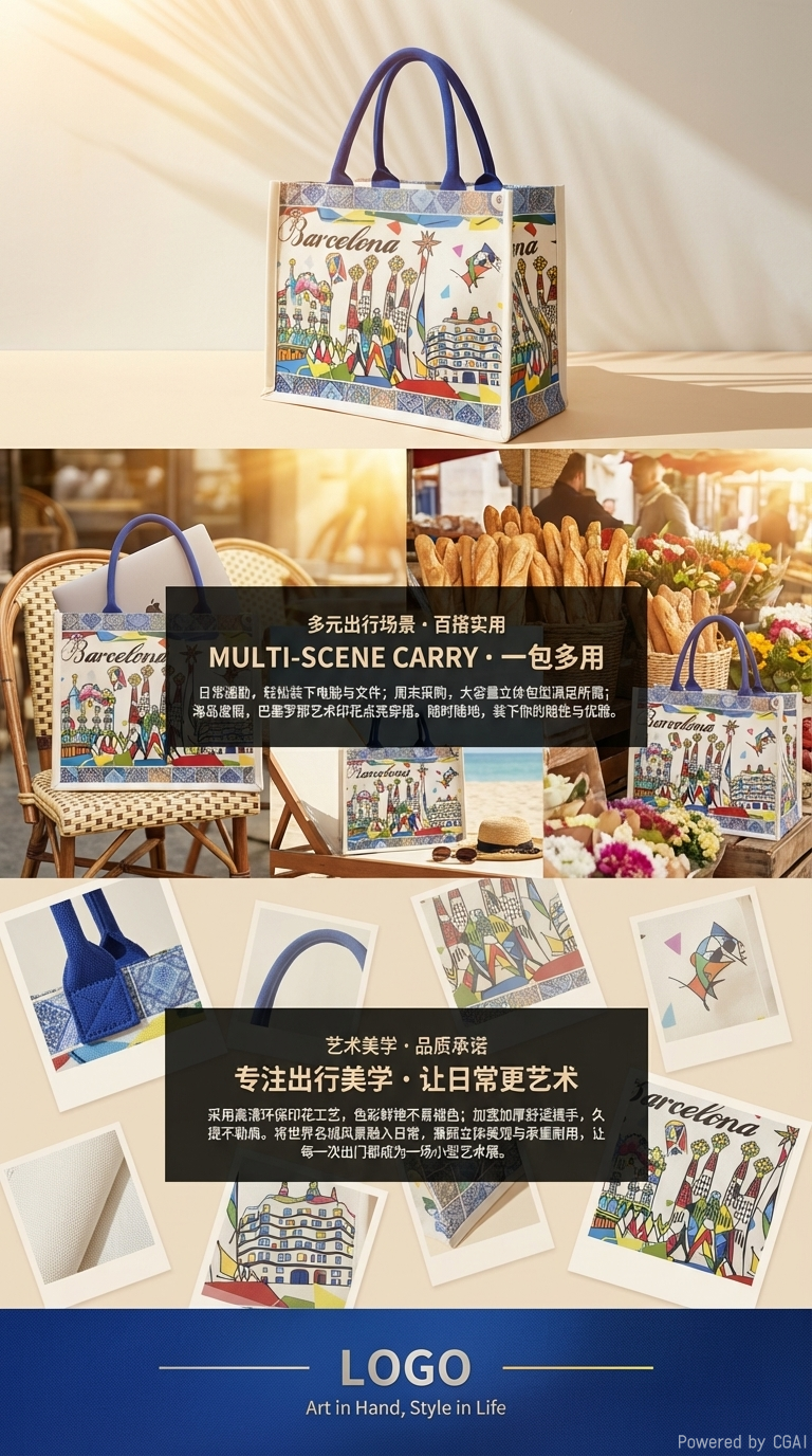 彩色图案手提袋透明PVC礼品袋红酒瓶袋塑料袋详情3