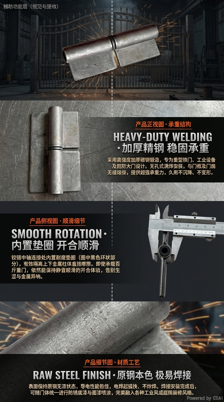 Metal hinge fireproof door hinge sheet metal parts hardware accessories 180g pic 2
