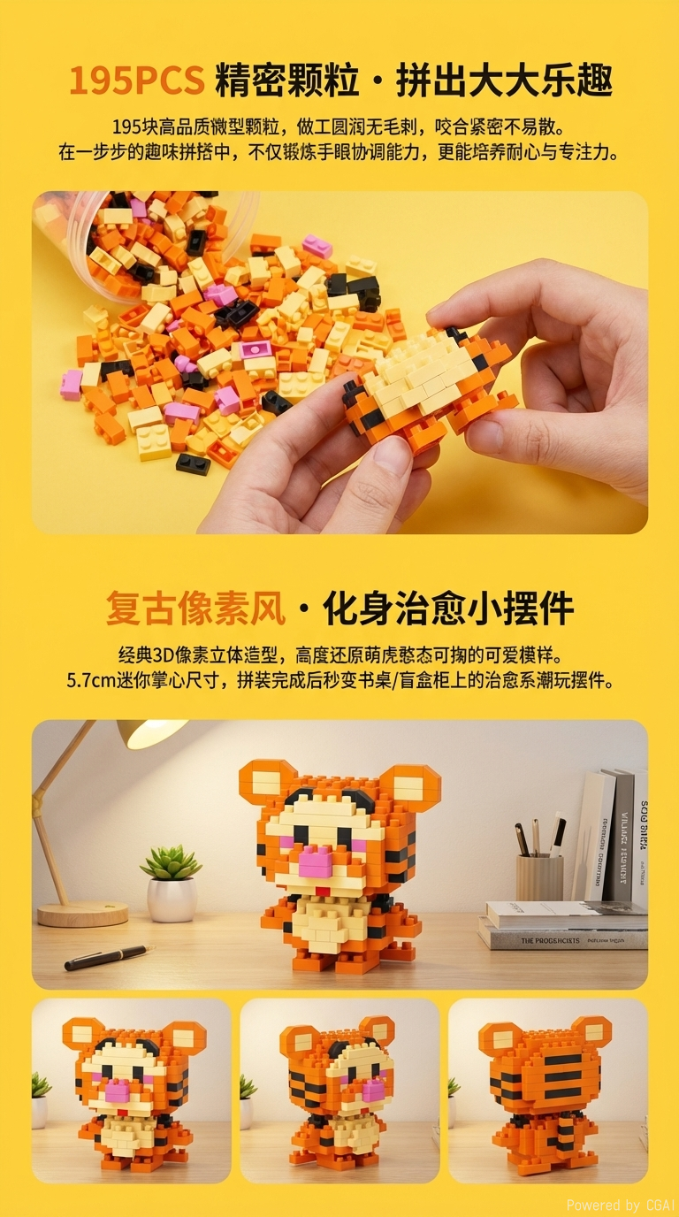 兼容乐高积木卡通公仔儿童益智拼装地摊盲盒玩具批发白雪公主详情2