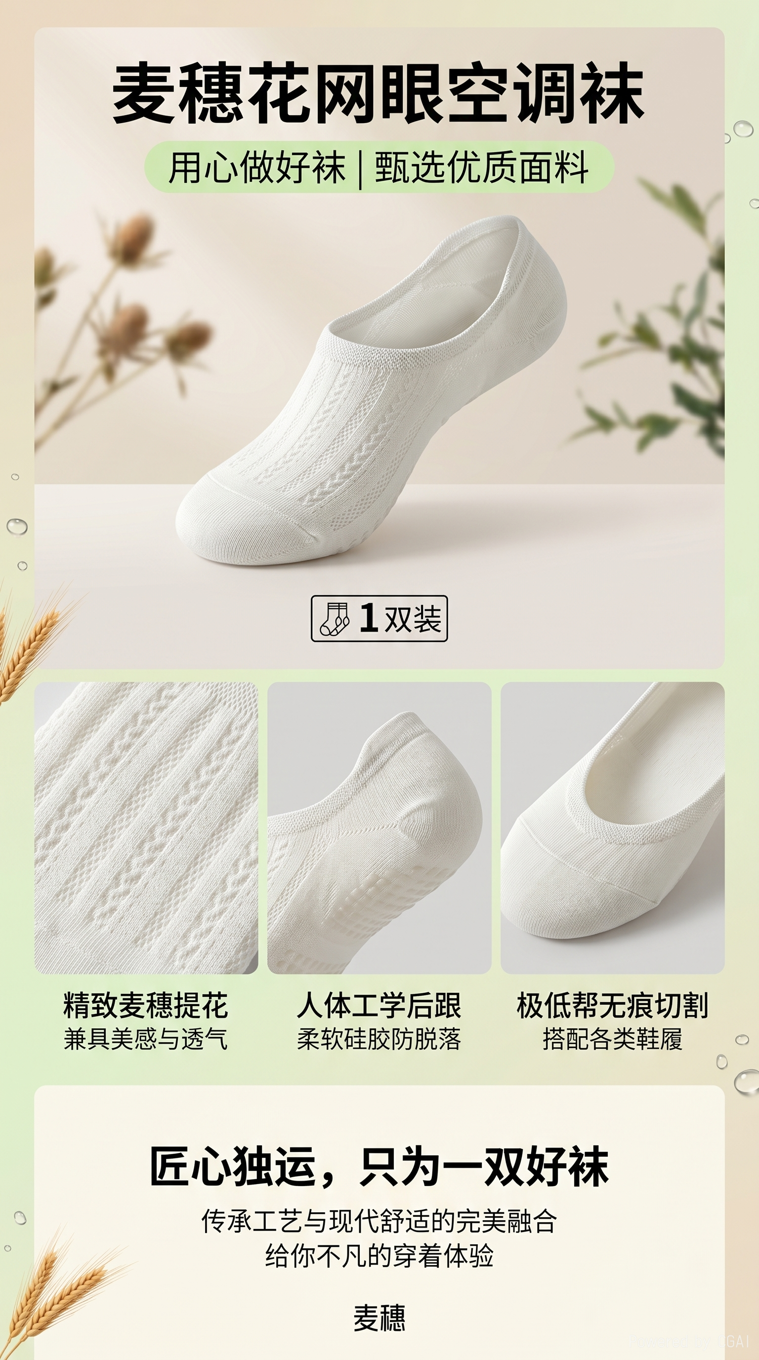 船袜女夏天薄款防滑短袜浅口隐形袜纯色无骨缝合女袜网眼袜子女155223239详情1
