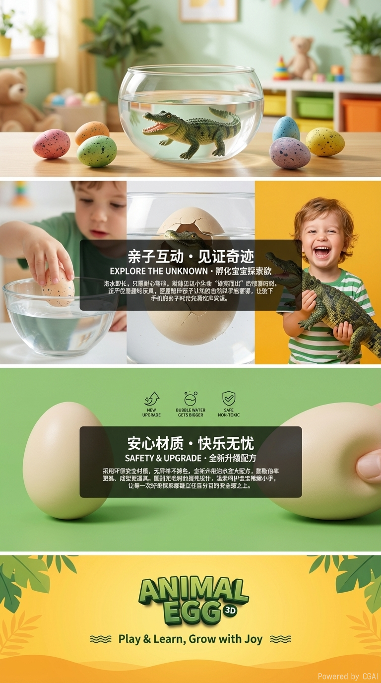 严选泡水小号鳄鱼蛋孵化蛋新奇膨胀变大创意仿真动物模型玩具盲盒详情3