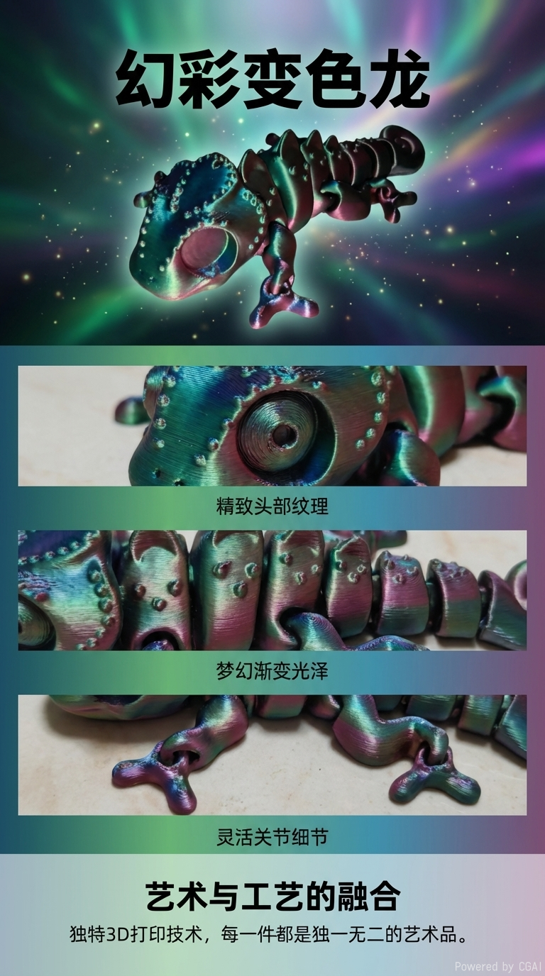 3D打印玩具卡通动物玩具夜光翼龙网红创意摆件详情4