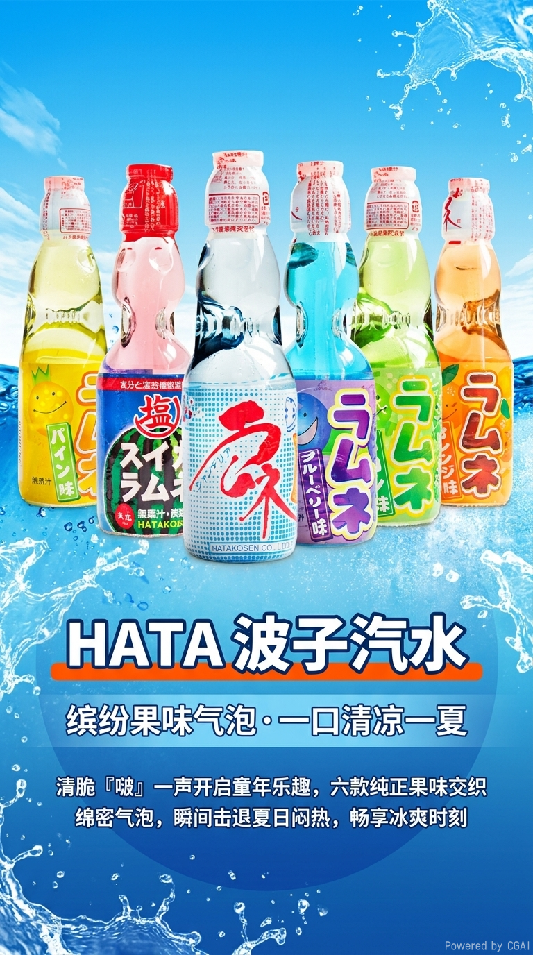 Free shipping! Japanese Hada Bozi soda 200ml, a popular Japanese marble imported glass bottle carbonated drink, a popular beverage bottle, a wine bottle, a glass beverage bottle, a drinking water bottle, a glass bottle packaging box, a beverage bottle pic 1