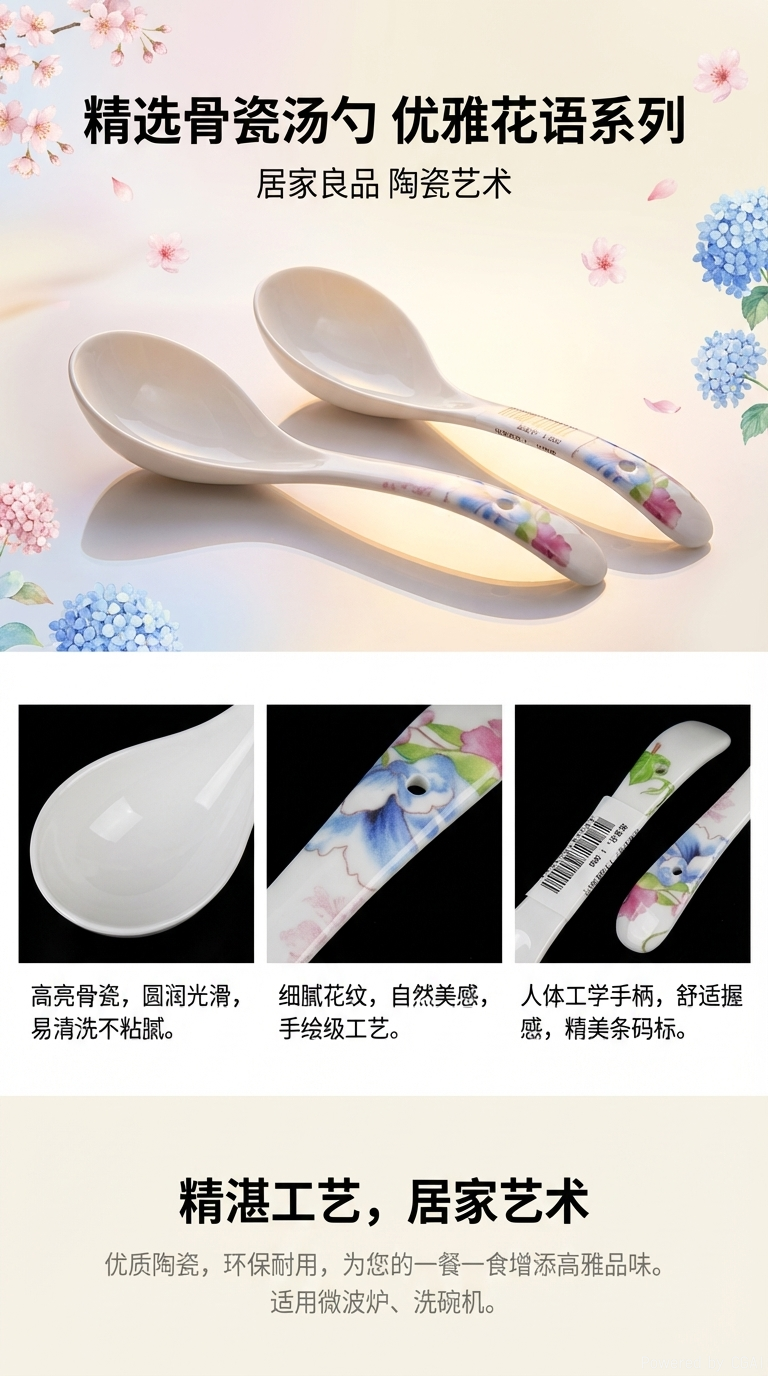 木质饭勺塑料调羹跨境锅铲汤勺家用厨房用品详情1