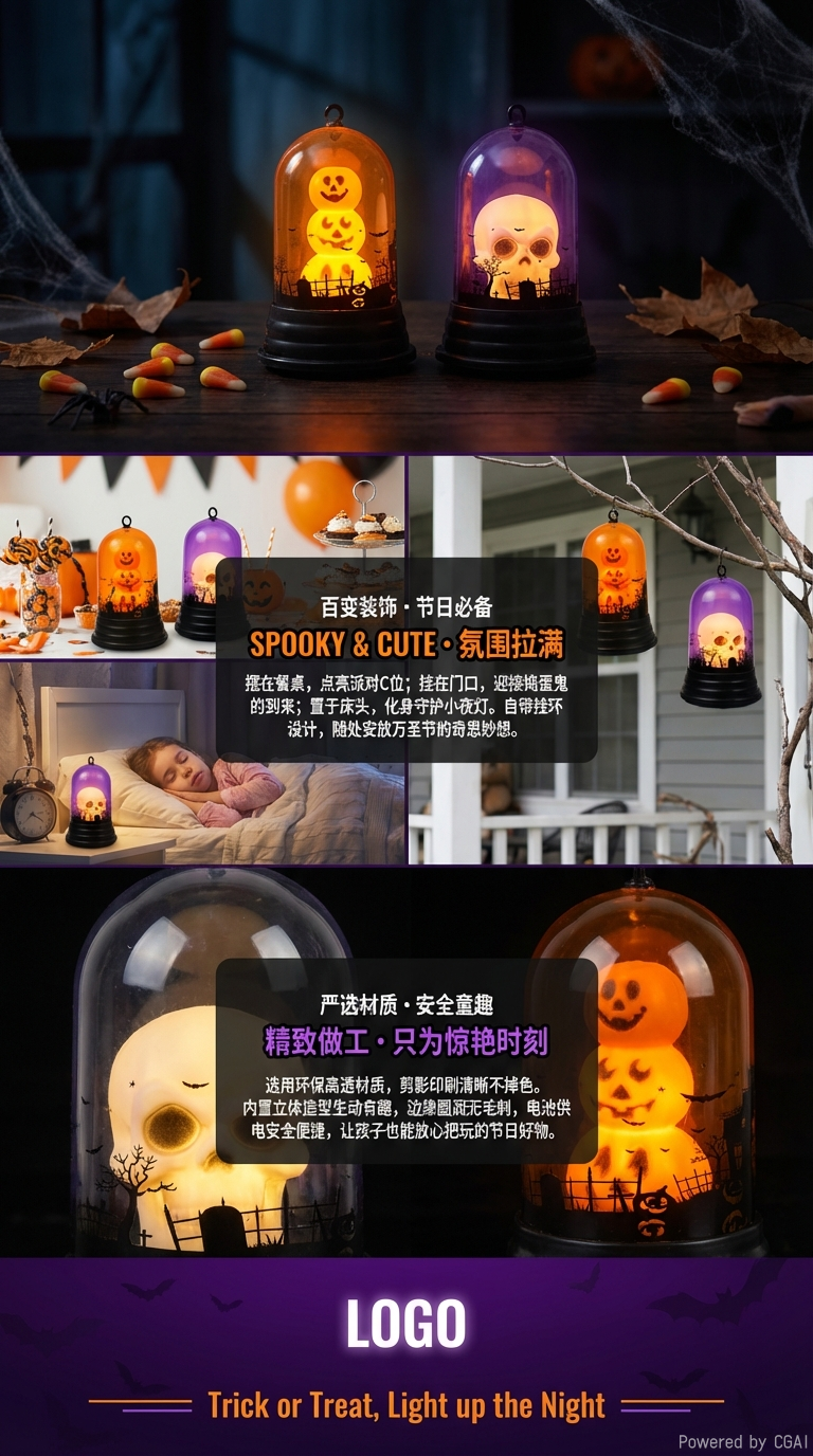 万圣节南瓜鬼头小挂灯小礼品装饰道具节日派对用品厂家批发详情3