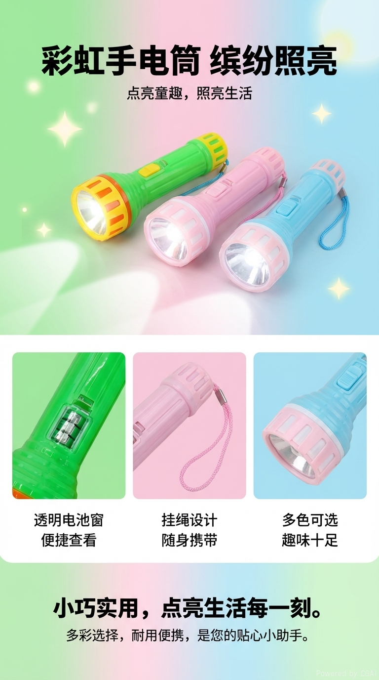 Outdoor mini flashlights, LED plastic flashlights, household lighting tools, portable strong light flashlights, street stall supply, factory direct sales 2029 pic 1