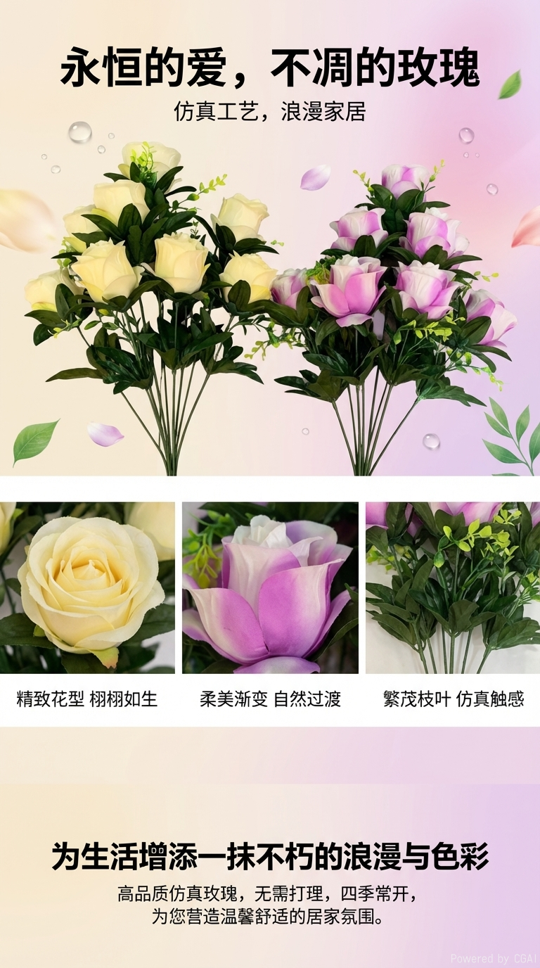 手工编织仿玫瑰花串花藤吊礼品仿真花玫瑰仿真180g玫瑰仿真礼品仿真花礼品仿真花手工编织仿玫瑰花玫瑰仿真094259714详情1