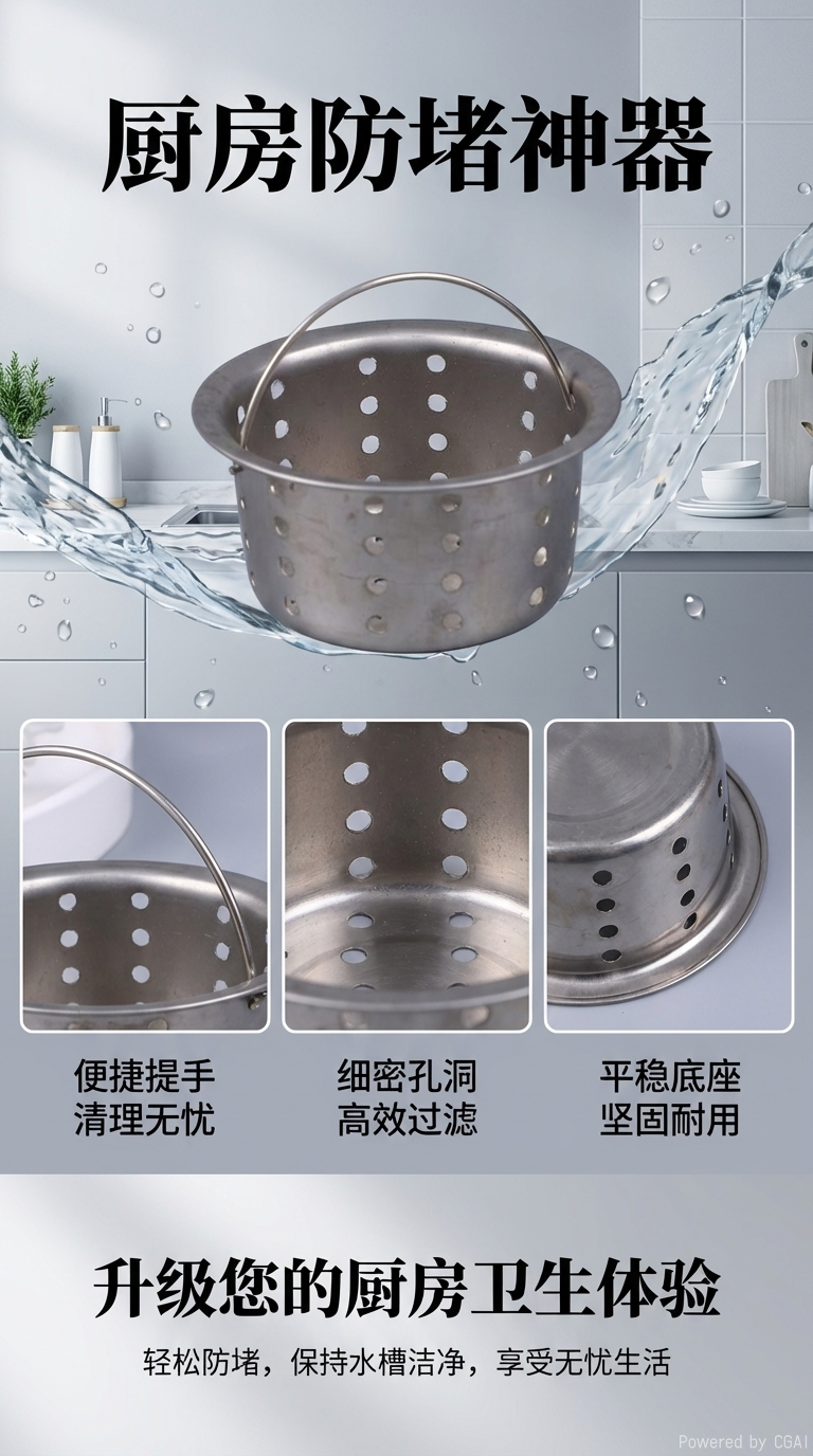 硅胶漏斗耐高温水槽过滤网油格网漏笊篱漏瓢过滤网详情1