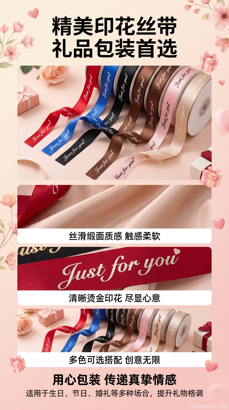 Ribbon decoration, hand-tied ribbons, gift packaging ribbons, bows, DIY materials, wide decorative ribbons pic 1
