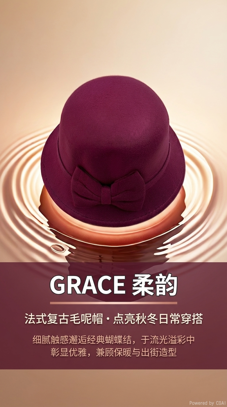 经典礼帽时尚女士帽子简约百搭春秋款外贸详情1