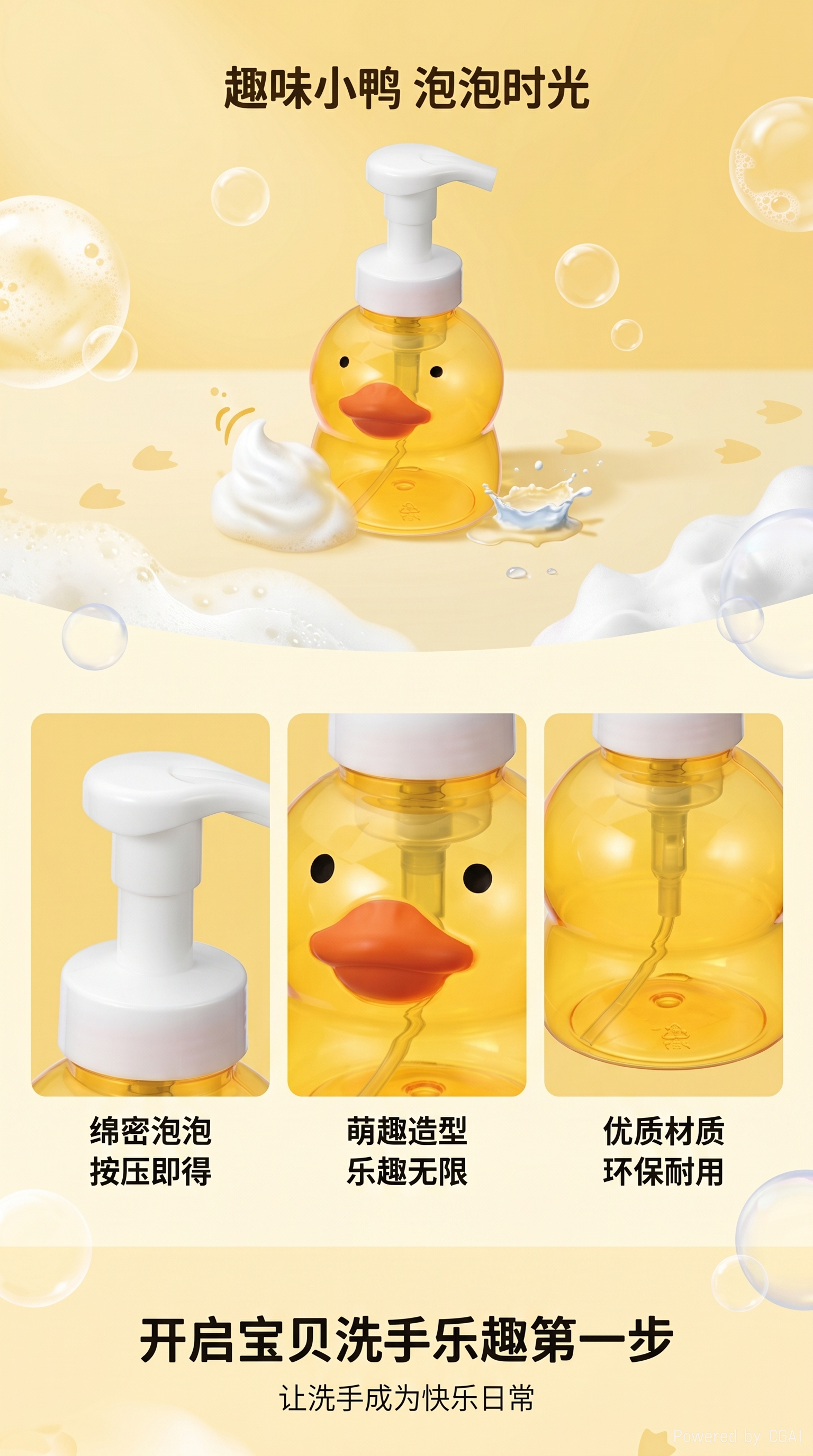 卡通分瓶装 立体按压式沐浴瓶 洗发水洗手液洗洁精收纳瓶详情1