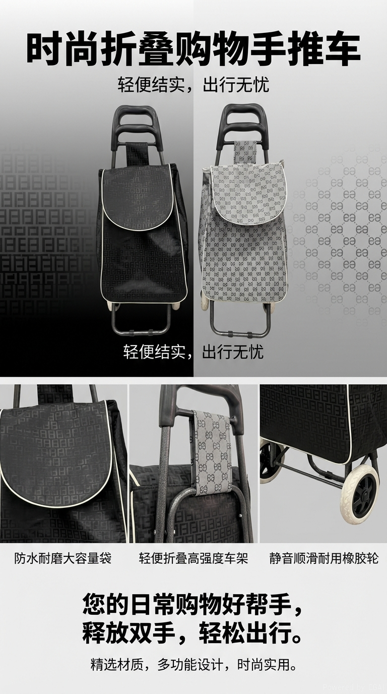 大号买菜购物推车牛头手拉车便携式轻便拉车小拉车购物车多功能携带详情1