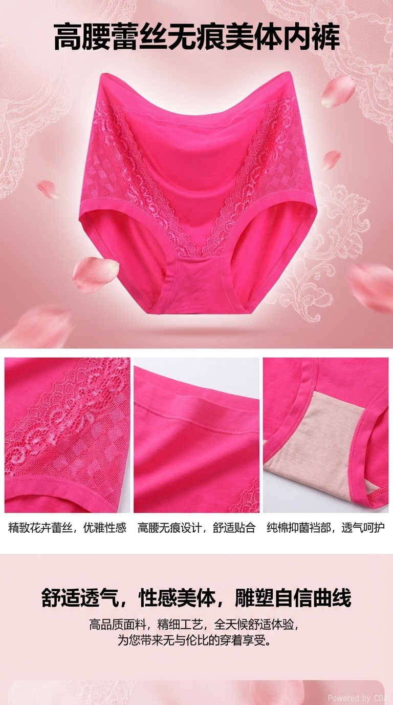 中老年人妈妈女士内裤竹纤维加肥加大码莫代尔棉高腰裤头批发详情1
