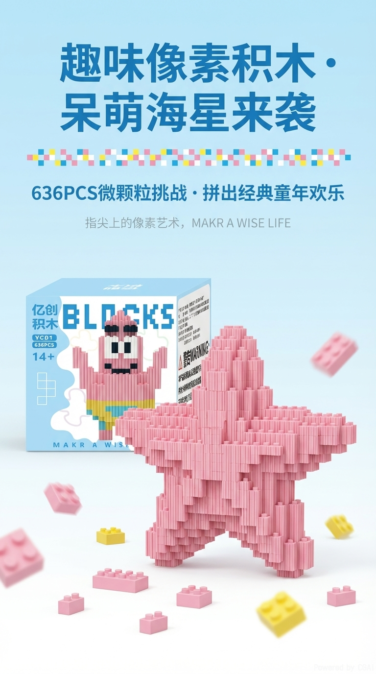 鑫哲mn款乐高玩具儿童拼接卡通人物绿色像素详情1