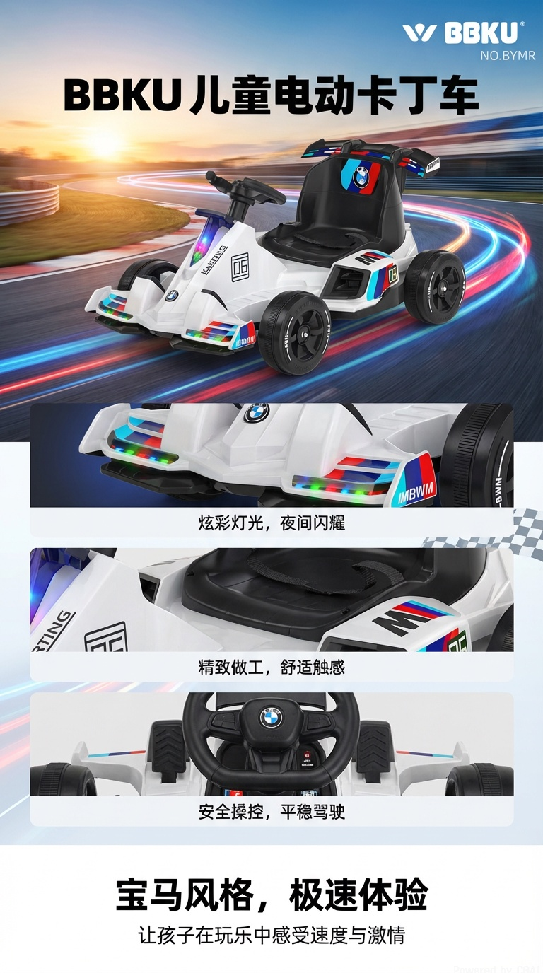 bbku儿童玩具车卡丁车沙滩车电动车户外儿童摩托高尔夫球车适合室内外娱乐休闲详情1