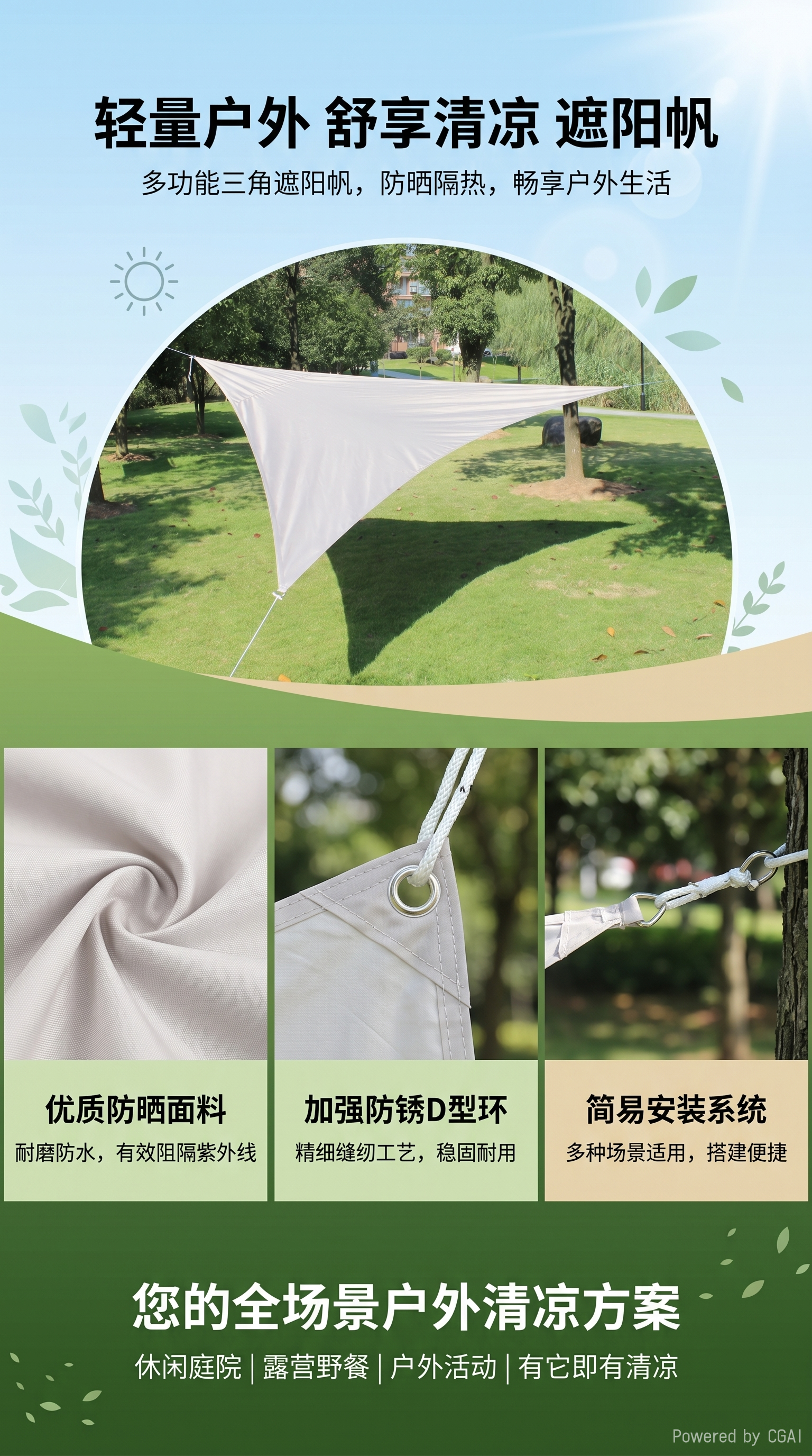 全能遮盖布防雨遮阳篷布帆布3X3X3M防雨防尘防水详情1