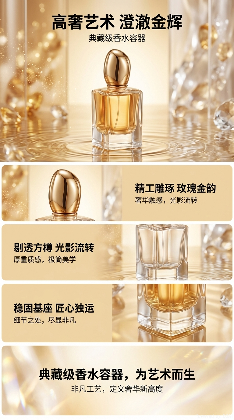 厚底玻璃瓶香水瓶时尚镀金30ml玻璃容器详情1