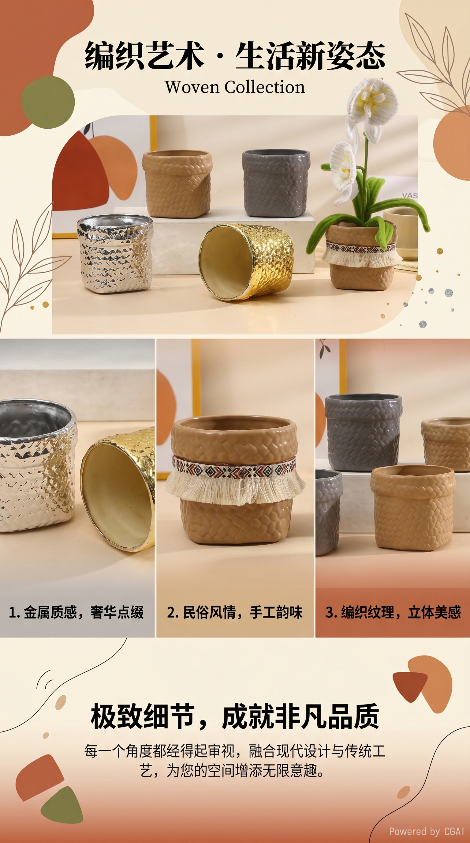 创意水培塑料花盆内盒组合15cm花盆容器简约设计盆栽用品详情1