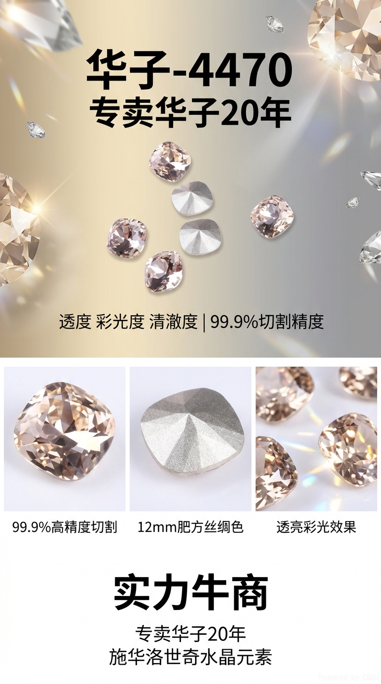 Shi Family genuine Austrian 4470 square crystal handcrafted Huazi DIY necklace, earrings, nail art pointed-bottom crystal diamond pic 1