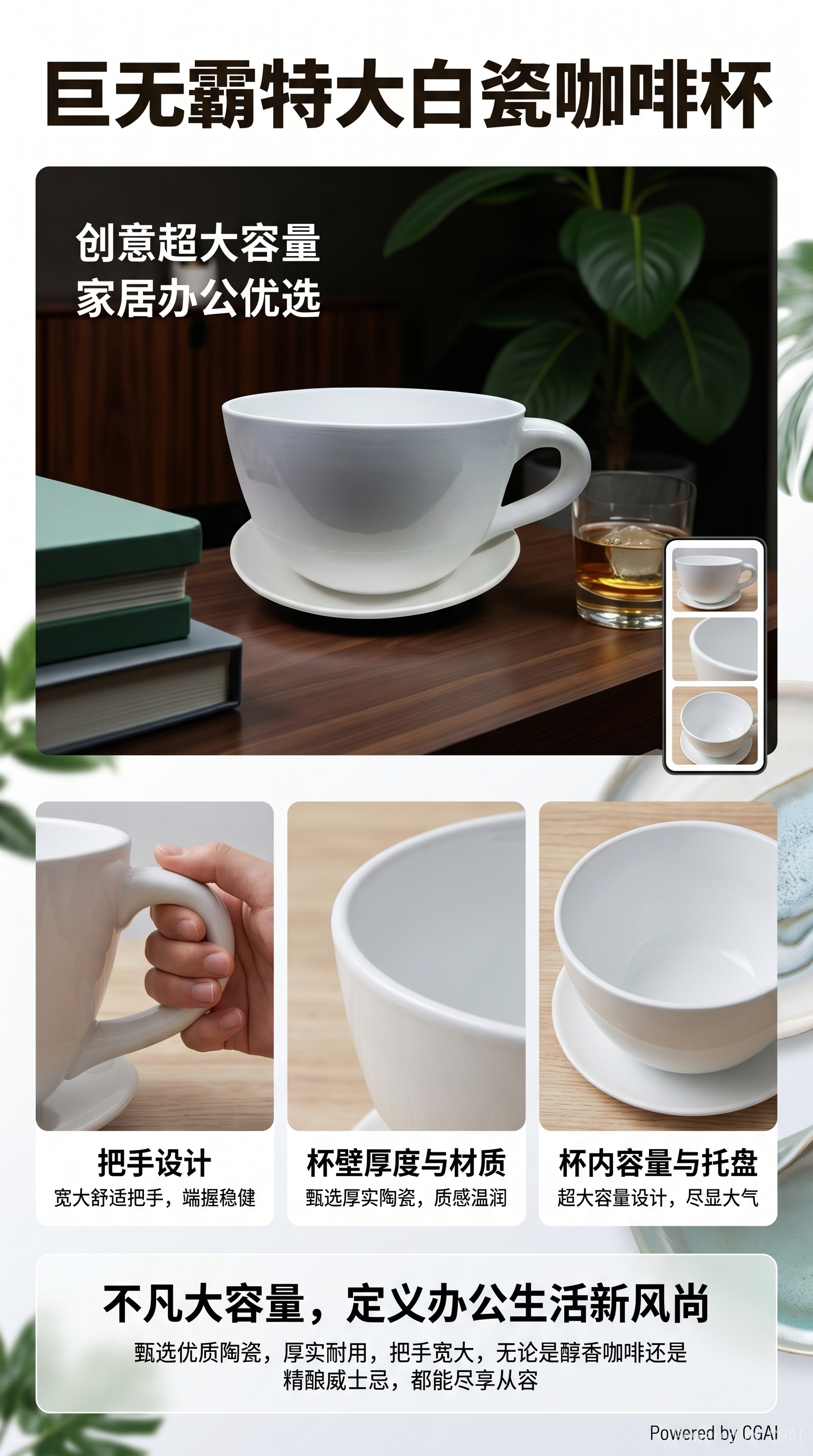 2026 New Nordic Ceramic Cup Flowerpot: Simple Nordic Style Ceramic cup pic 1