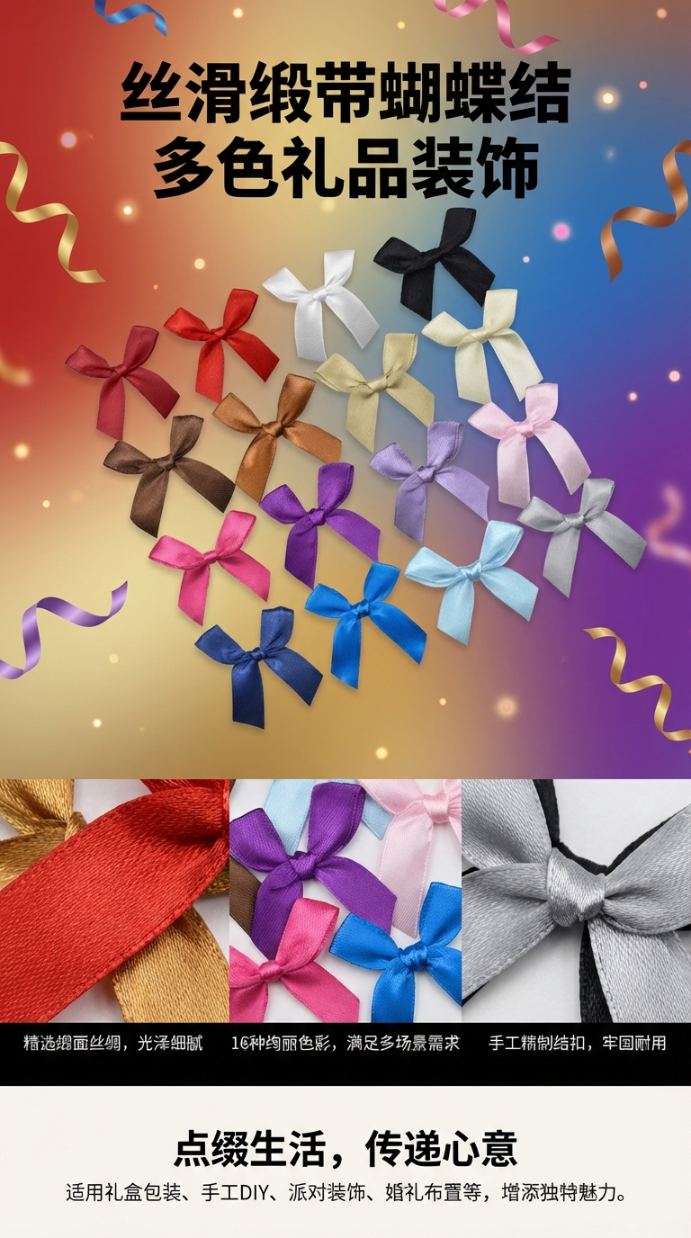 Wedding colorful ribbon bows, paper decorations, honeycomb balls, festival decorations, colorful stripes, and wedding decorations pic 1