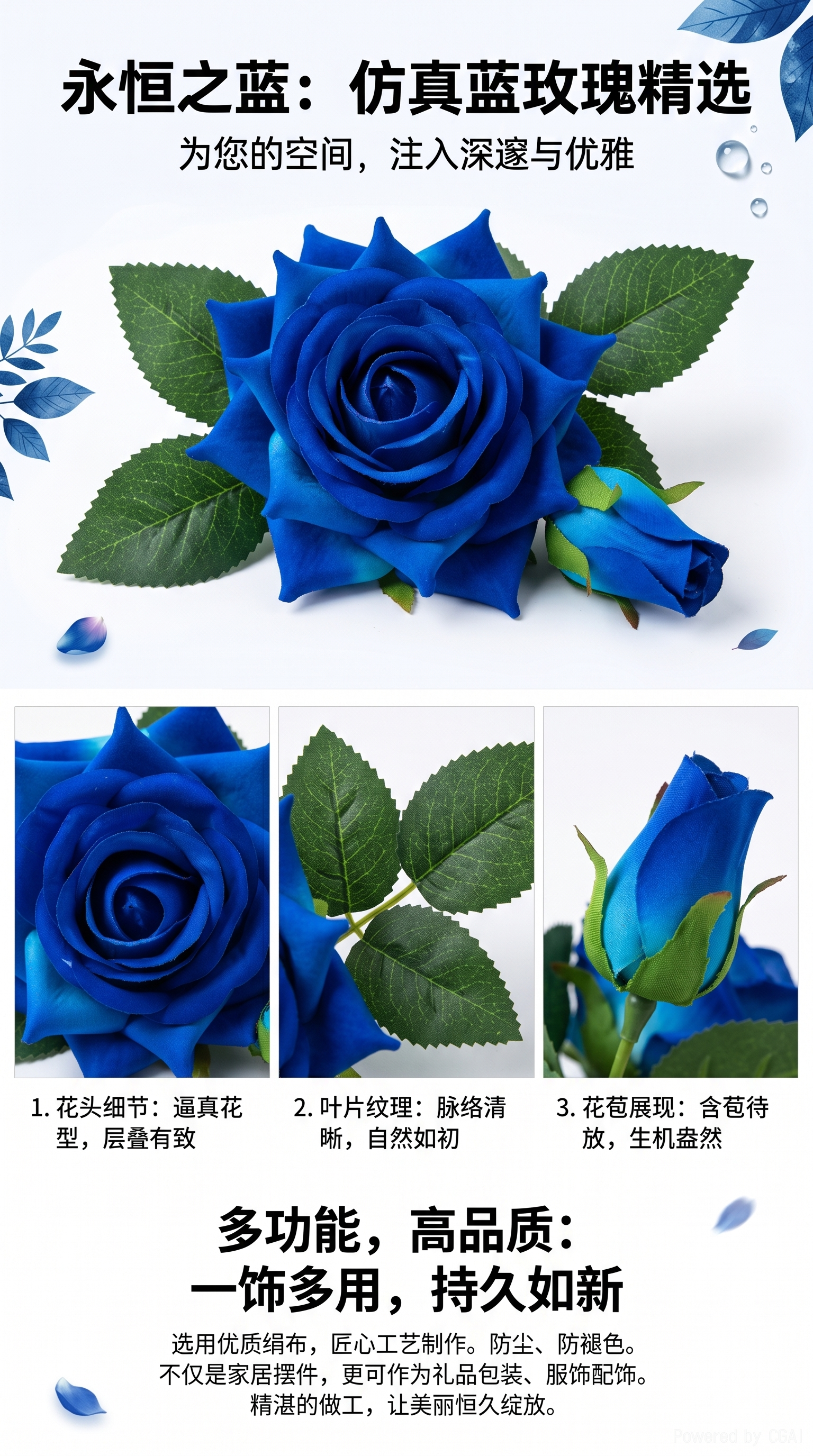 仿真1花蕾1苞绒布塑料玫瑰花束厂家批发花边包裹玫瑰塑料花假花绢花人造花婚庆室内外DIY装饰花拍摄道具现货补柜详情1