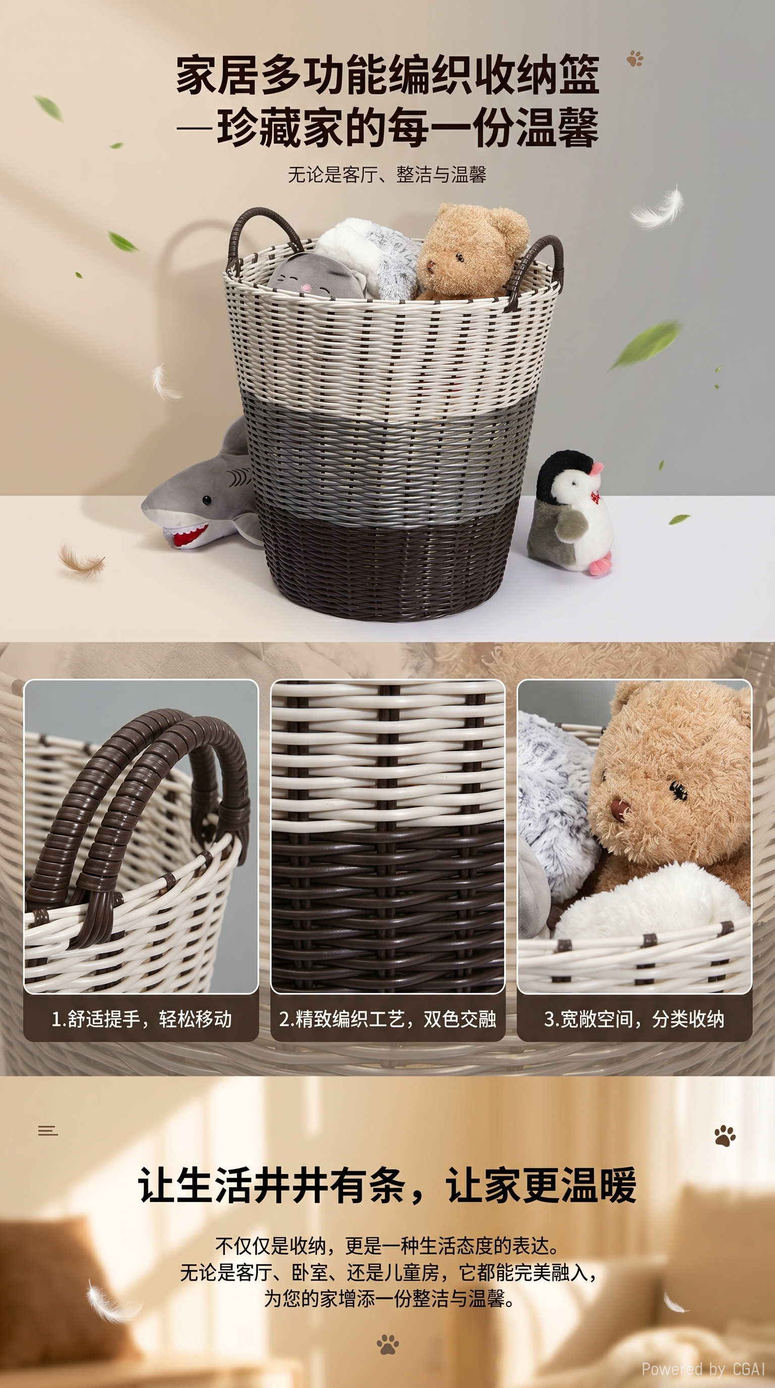 塑料编织袋蛇皮袋编织篮手提袋吨袋15kg装可重复使用耐用防潮详情1