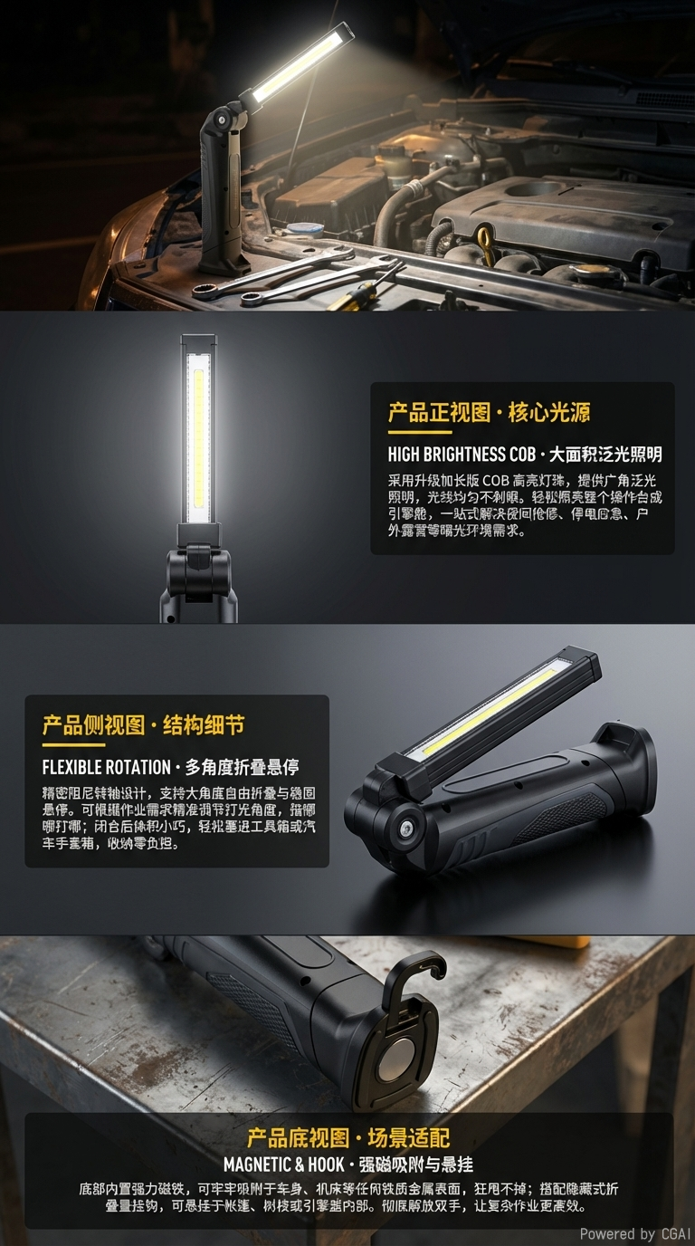 BOLIAN 锂电灯具 折叠灯 F001 超长续航 强光详情2