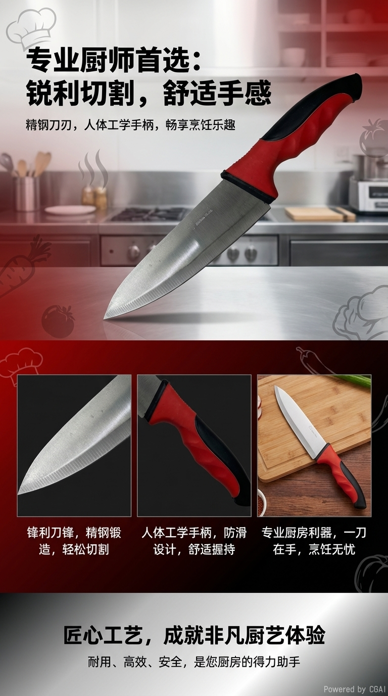 日本尾單304不锈钢厨用刀水果刀厨房刀木柄防锈耐用104244172详情1