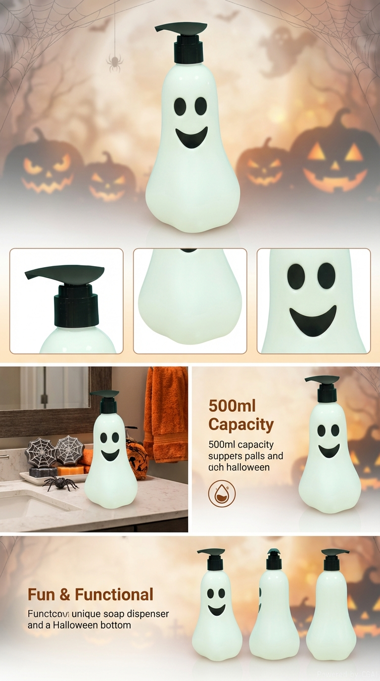 White ghost shape hand desinfectante cartoon hand desinfectante refrescante e hidratante pic 2