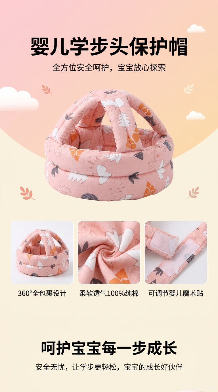 塑料安全帽婴儿学步头保护帽帽头盔安全生产帽檐片帽舌帽檐详情1