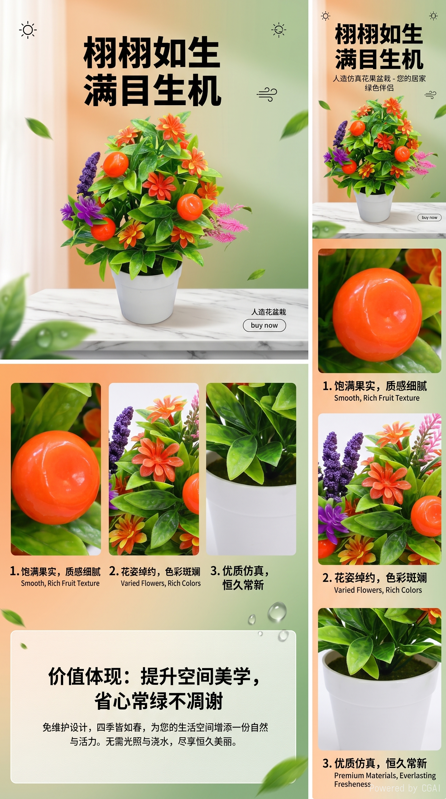 仿真蝴蝶兰盆栽人造花塑料绿植多肉植物DIY仿真树091645134详情1