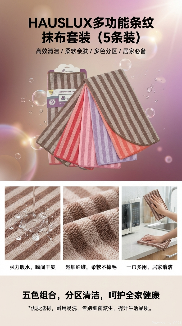 HAUSLUX all-cotton hotel colored towel fabric, 100% pure cotton, soft, good water absorption, durable for home use, hotel style pic 1