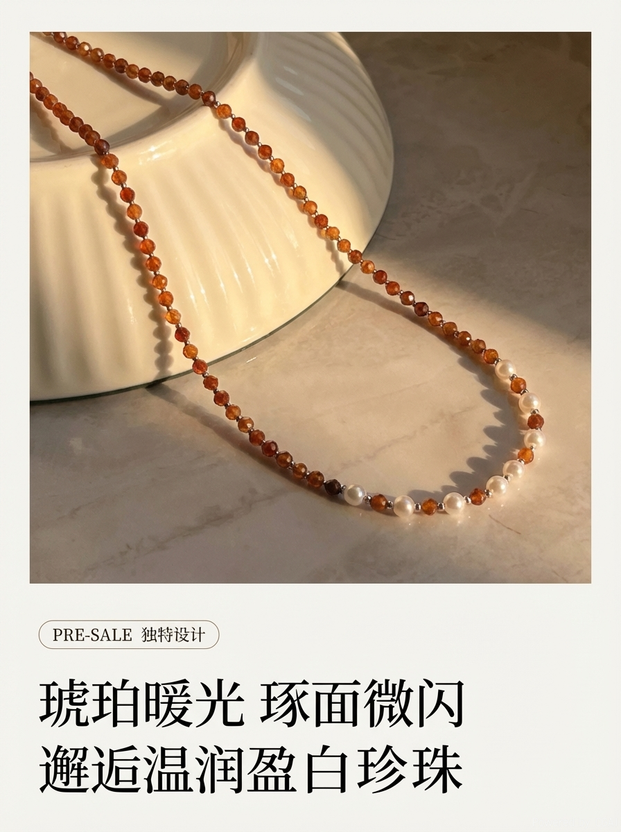Yunyi decoración hogar naranja-granate collar de piedra natural con cuentas sensación de alto perfil estilo de lujo lujo ligero lujo nicho cadena de clavícula gargantilla de cuello collar de piedra natural de alto costo pic 2