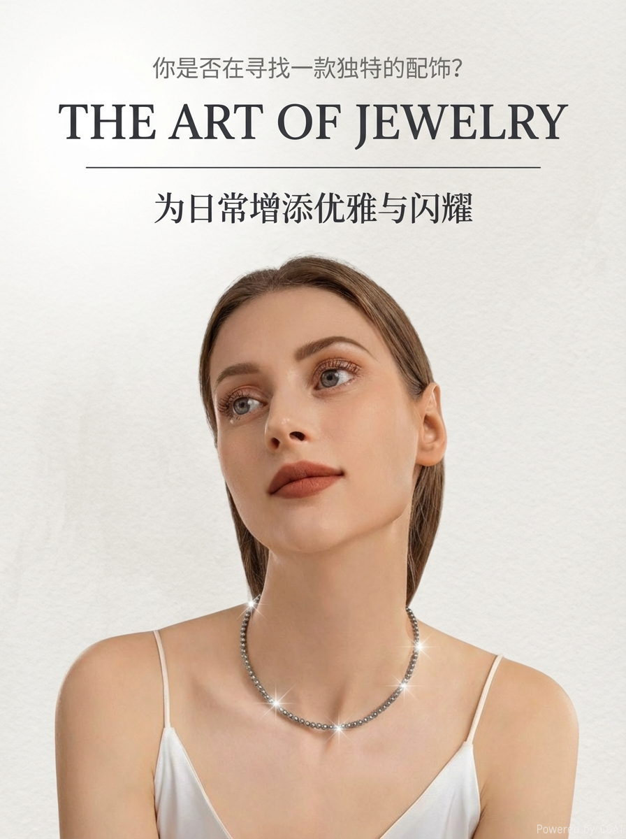 云逸饰家 深灰贝珠项链现货首饰百搭单戴叠戴都好看的饰品厂家详情1