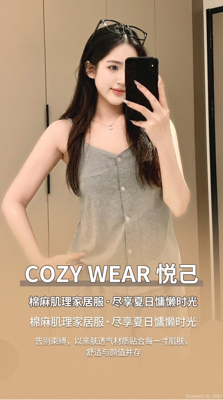 A grey halter top suit for female models, featuring sexy halter top shorts pic 1