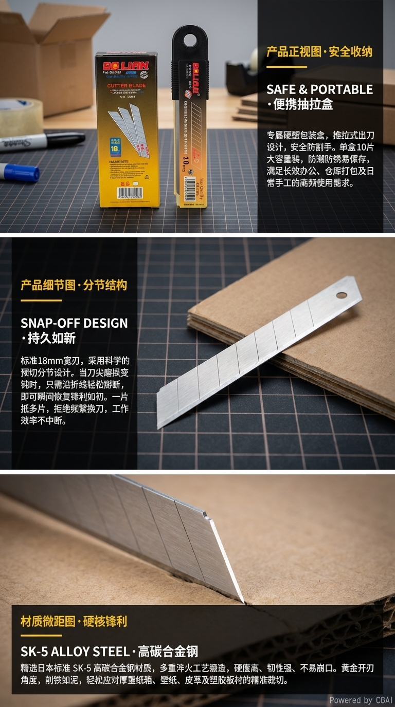 美工刀片0.6五金工具配件刀片详情2