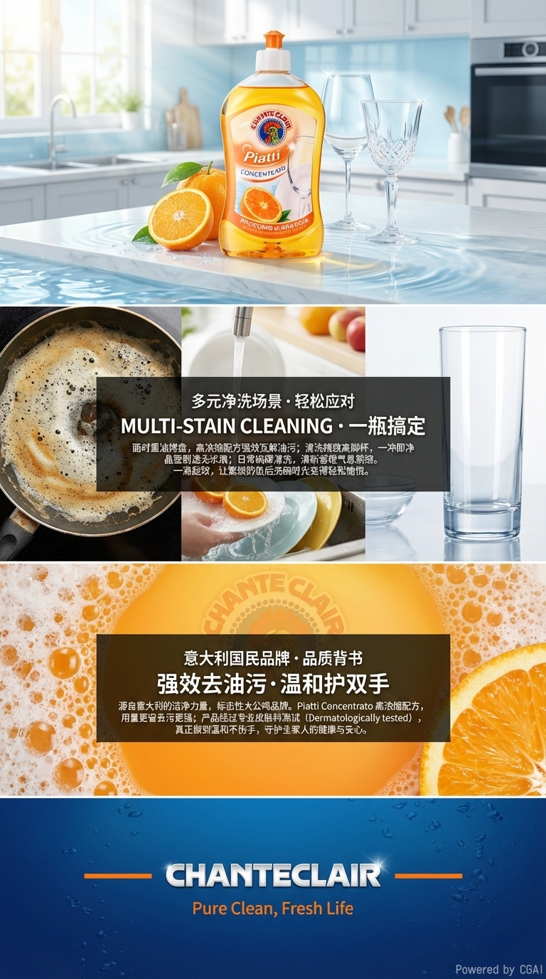 白猫强力去油洗洁精500ml 洗碗刷清洁剂去污去油渍详情3