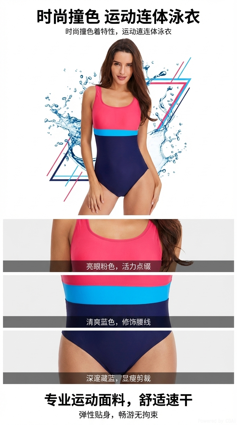 kk树性感露背比基尼女泳衣沙滩装清爽透气修身显瘦详情1