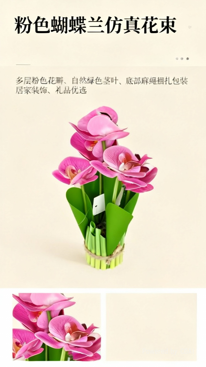 仿真花假花盆景簇簇蝴蝶兰装饰品详情1