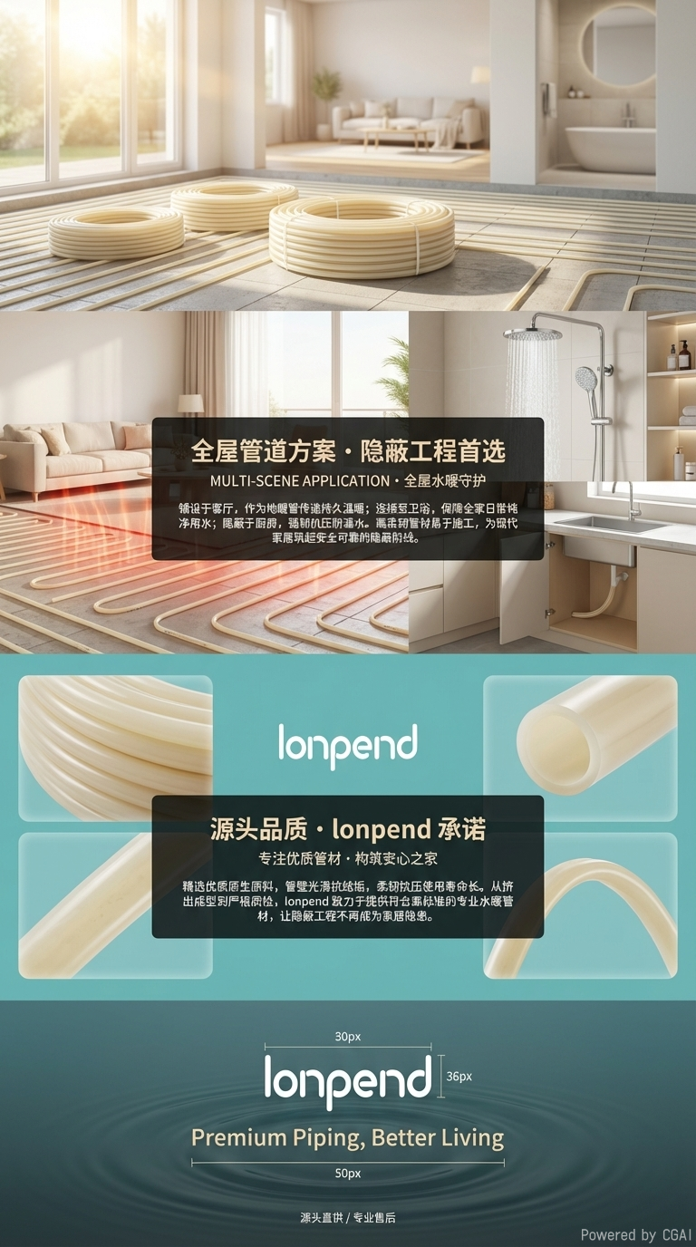 本色PEX冷热水管 地暖管 欧标 国标 三层阻氧详情3