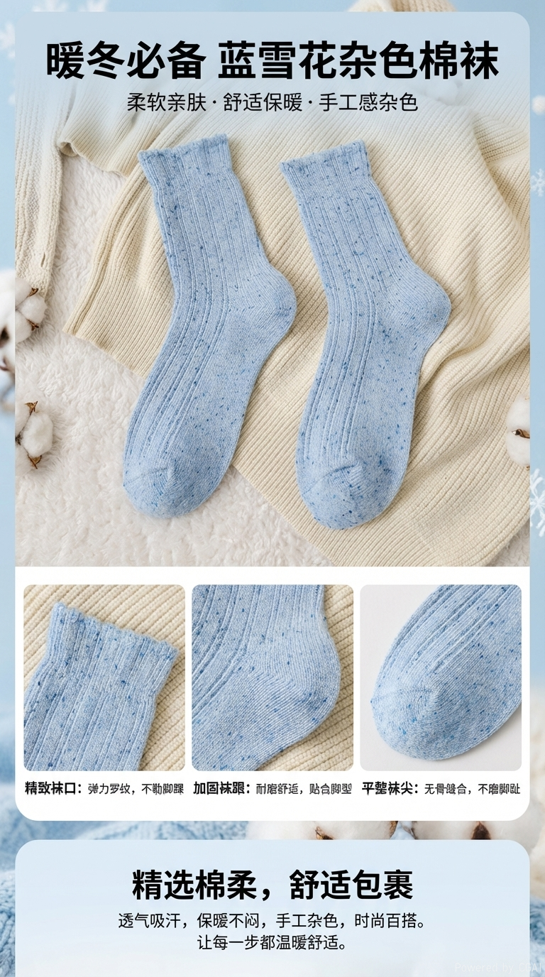 堆堆袜卡其色学生袜子糖果色女袜中筒无骨防臭袜详情1