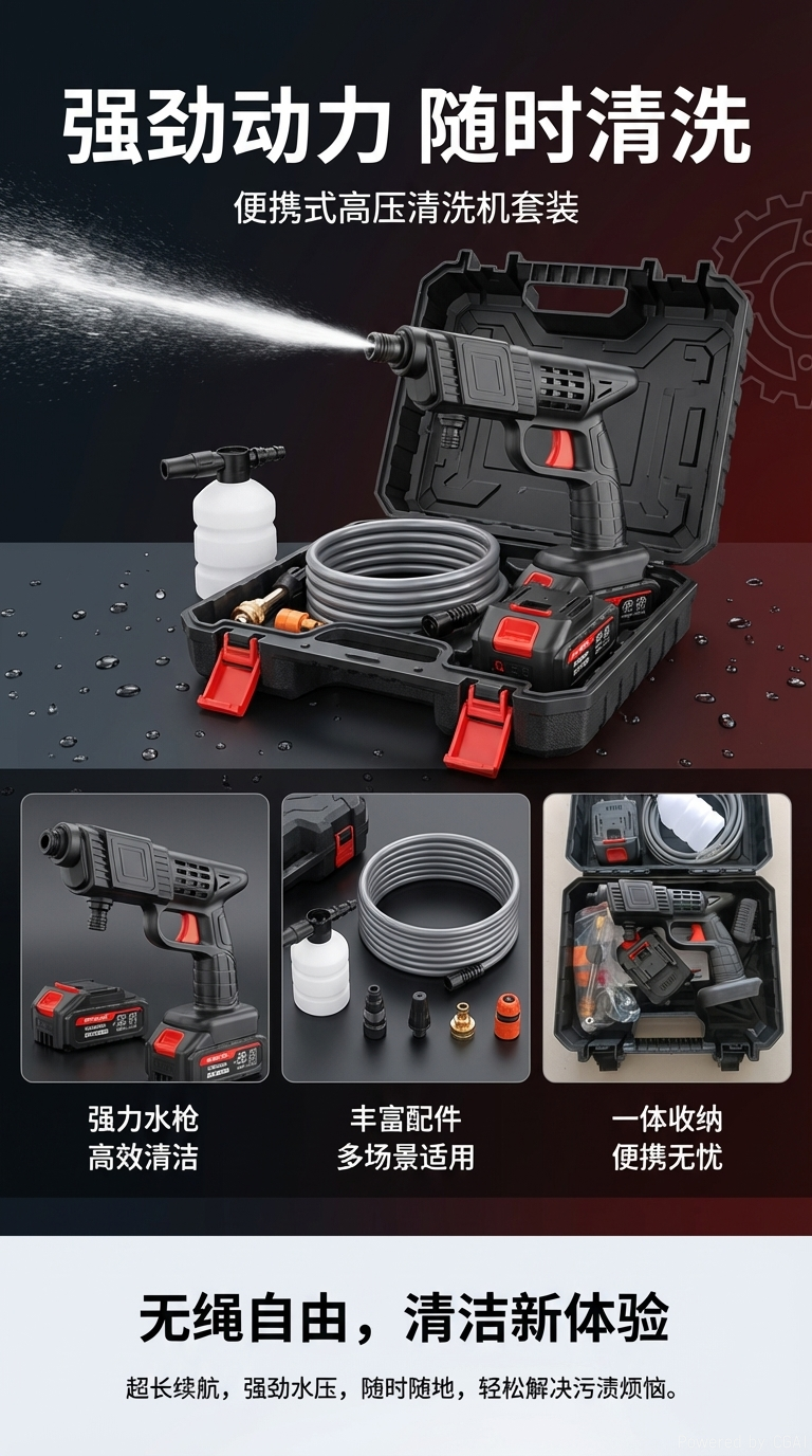 gude电动洗车机洗车工具锂电套装高动力洗车机锂电洗车机外贸洗车机便宜耐用大电池洗车机多功能洗车机电钻套装锂电套装电工具详情1
