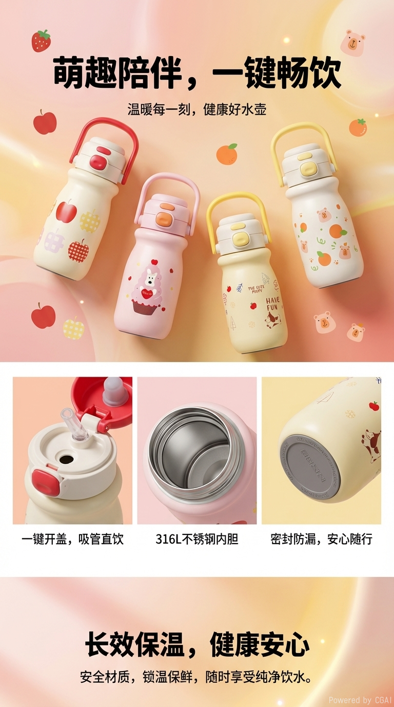 316 stainless steel insulated cup, drinking insulated cup, leak-proof, portable and durable cup, daily necessities pic 1