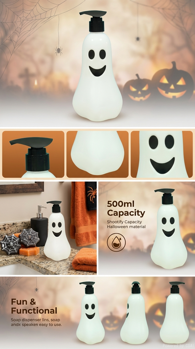 White ghost shape hand desinfectante cartoon hand desinfectante refrescante e hidratante pic 1