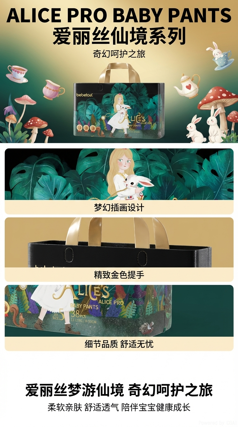 婴儿纸尿片透气拉拉裤尿片纸尿布100片装柔软吸水防漏详情1