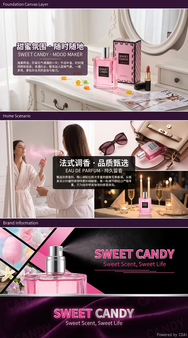 Sweet Candy香水瓶包装盒网红爆炸惊喜盒化妆品玻璃瓶矿泉水彩妆拉菲草元素详情3