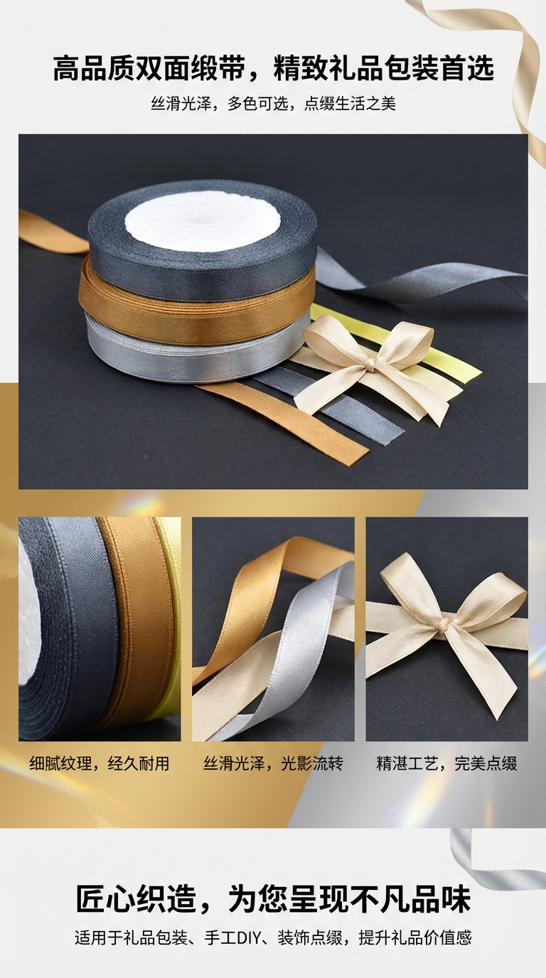 American woven ribbons, colored ribbons, rolled ribbons, satin ribbons, printed text decoration, DIY handcrafted materials, width to choose from pic 1