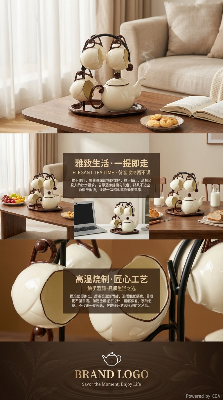 茶具套装茶壶茶杯组合家用泡茶用品茶具套装多功能茶具套装适用茶馆详情3