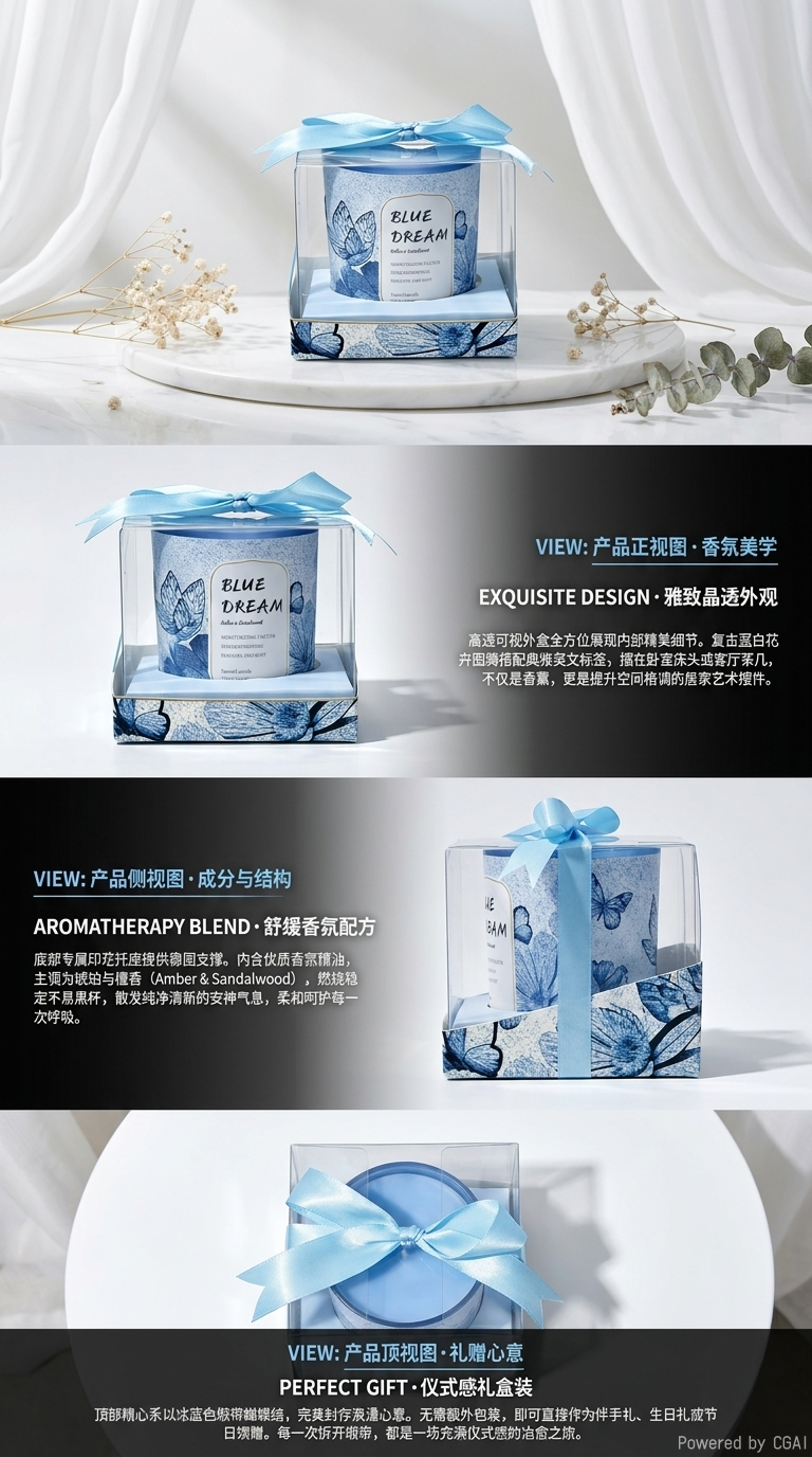 蓝色梦幻香薰蜡烛详情2